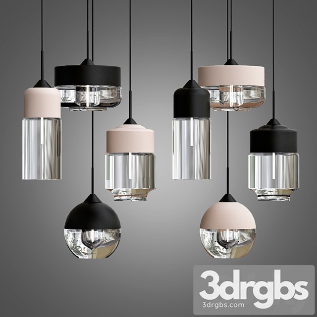 Moderne Hedendaagse Retro Art Metal Glazen Hanger Lampen 3dsmax Download - thumbnail 1