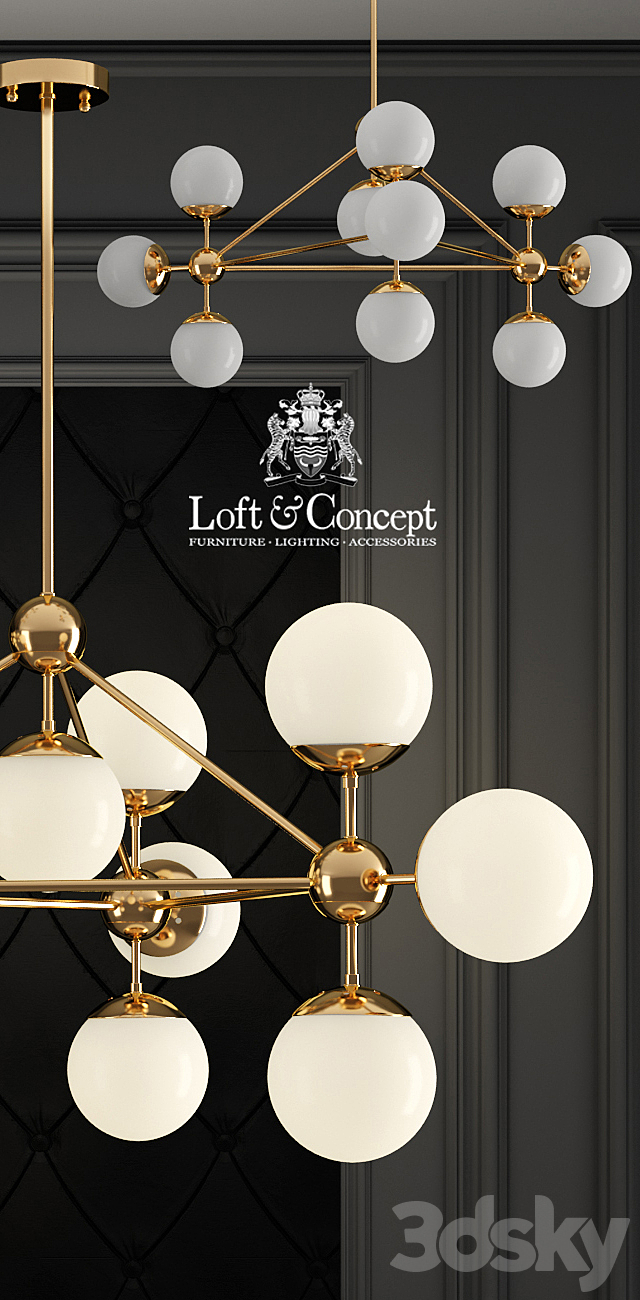 Modo Chandelier Gold Chandelier 10 3DSMax File - thumbnail 2