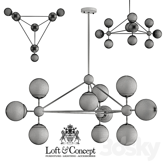 Modo Chandelier Gold Chandelier 10 3DSMax File - thumbnail 3