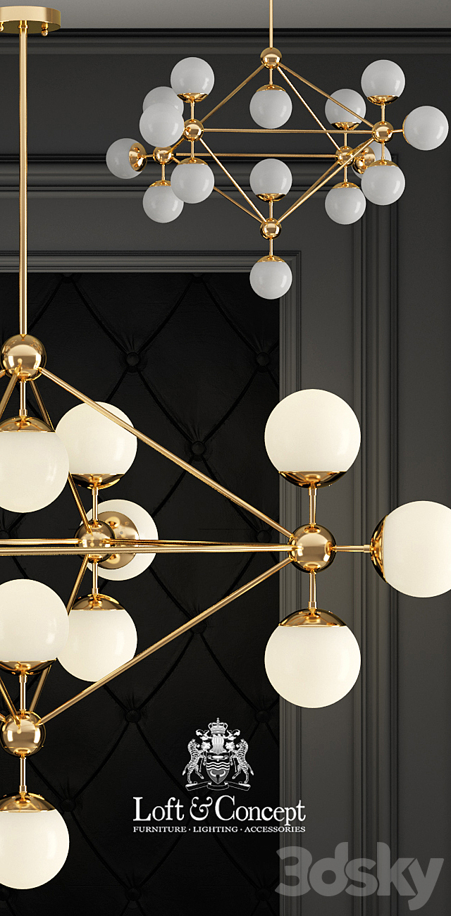 Modo Chandelier Gold Chandelier 15 3DSMax File - thumbnail 2