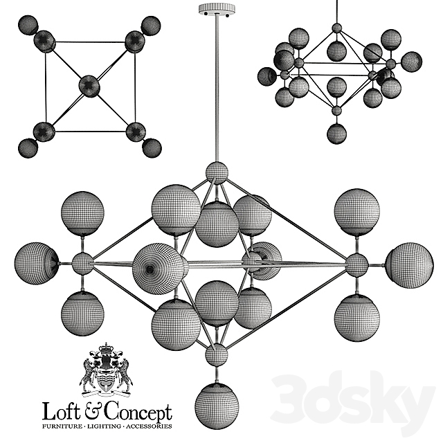 Modo Chandelier Gold Chandelier 15 3DSMax File - thumbnail 3