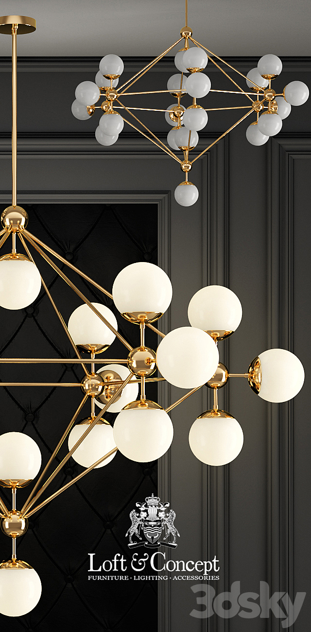 Modo Chandelier Gold Chandelier 21 3DS Max Model - thumbnail 2