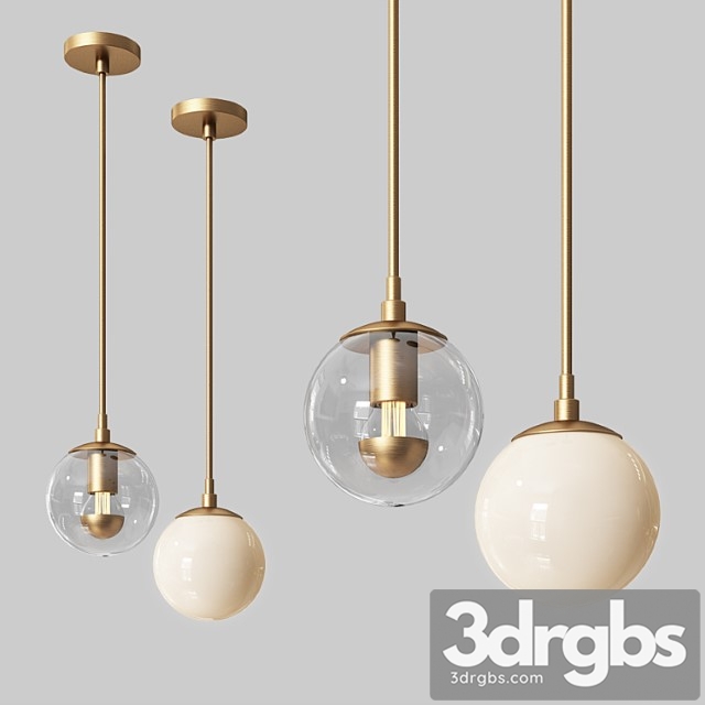 Modo mono pendant brass & clear glass 3dsmax Download - thumbnail 1