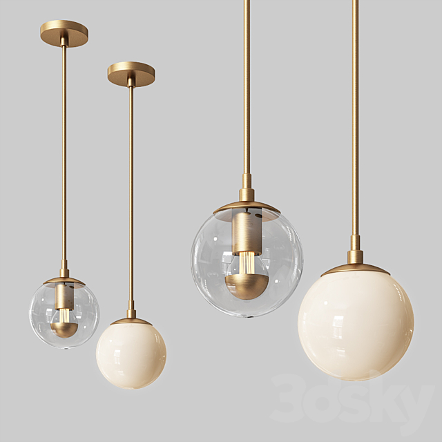 Modo Mono Pendant Brass & Clear Glass 3DSMax File - thumbnail 1