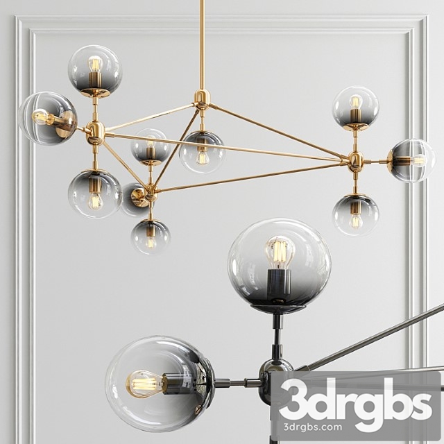 Modo smoky glass chandelier - thumbnail 1