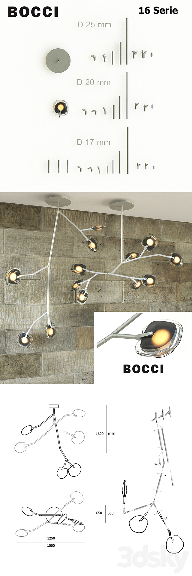 Modular luminaire BOCCI Serie 16 3DS Max Model - thumbnail 3