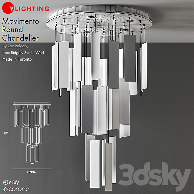 Movimento Round Chandelier 3DSMax File - thumbnail 2