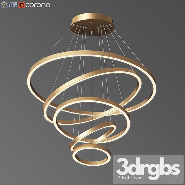 Multi light ring led pendant light 3dsmax Download - thumbnail 1