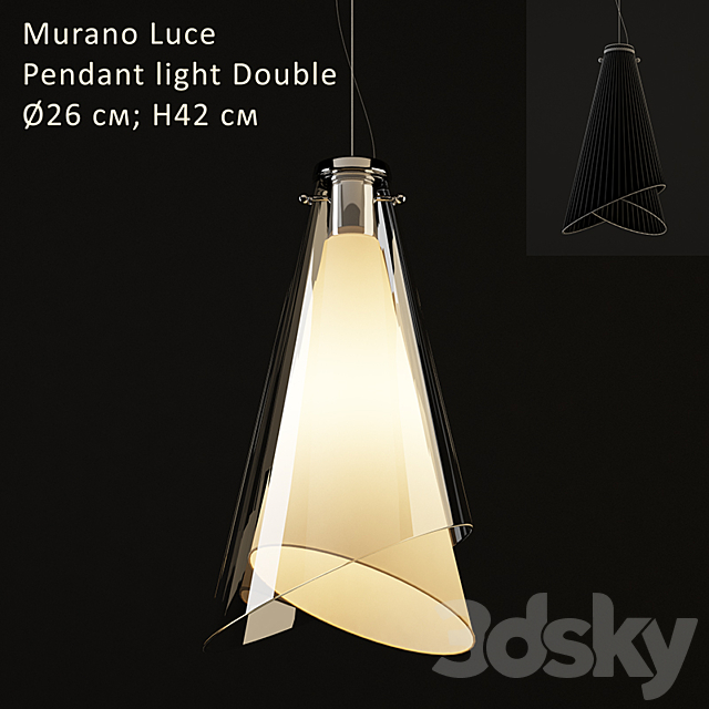 Murano Luce Pendant light Double 3DSMax File - thumbnail 1