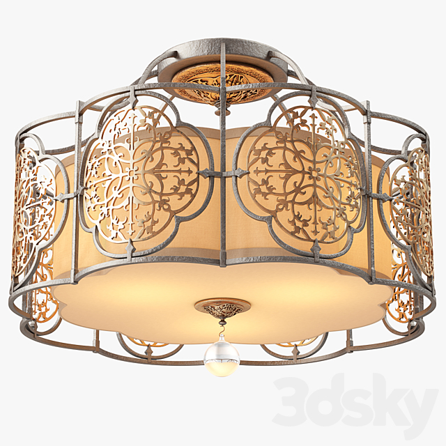 Murray Feiss Marcella 3 Light Indoor Semi Flush Mount 3DSMax File - thumbnail 3