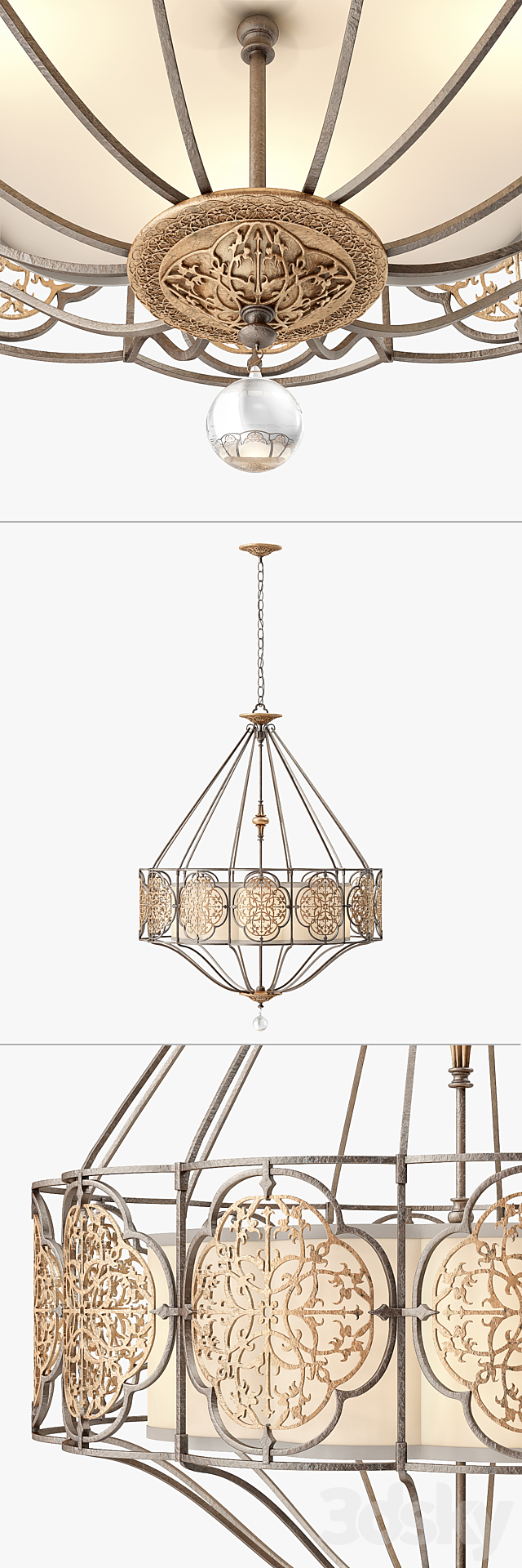 Murray Feiss Marcella 4 Light Uplight Chandelier 3DSMax File - thumbnail 3