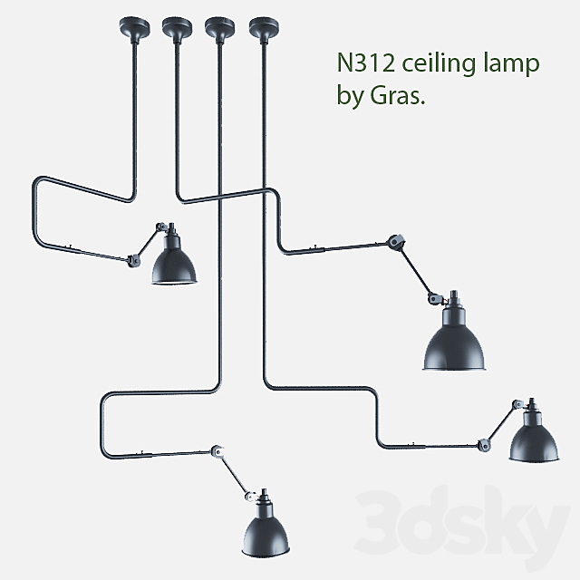 N312 ceiling lamp by Gras. 3DSMax File - thumbnail 1