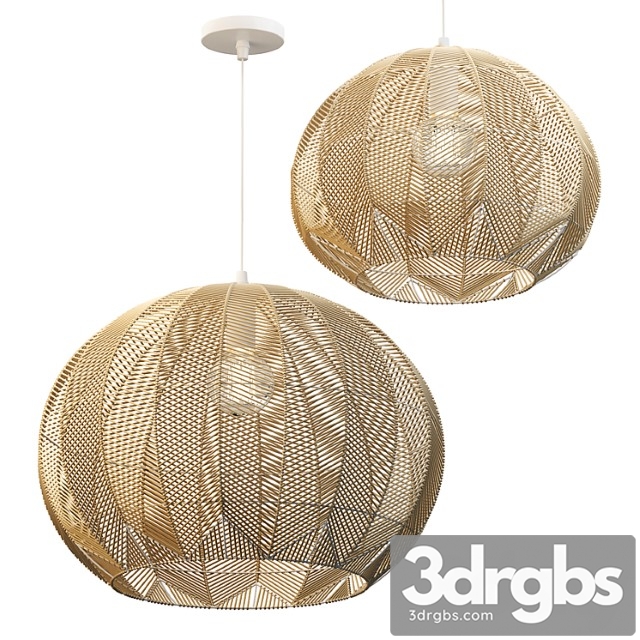 Natural round rattan pendant 3dsmax Download - thumbnail 1