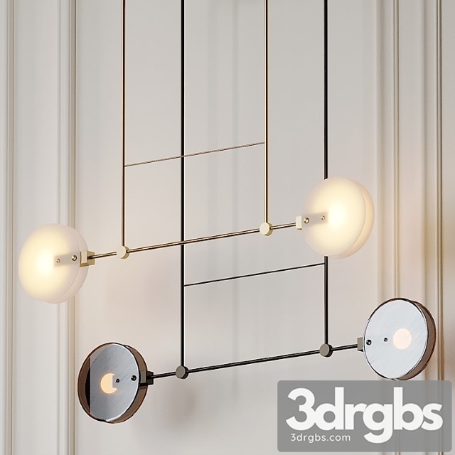 Nebulae 22- double horizontal chandelier twentieth 3dsmax Download - thumbnail 1