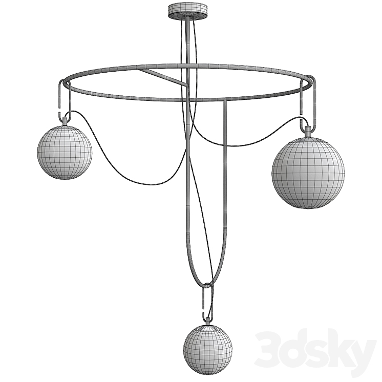 Nh s4 circular chandelier 3DS Max Model - thumbnail 2