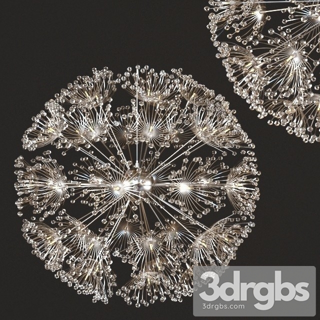 Norbic modern brief K9 crystal flower 3dsmax Download - thumbnail 1