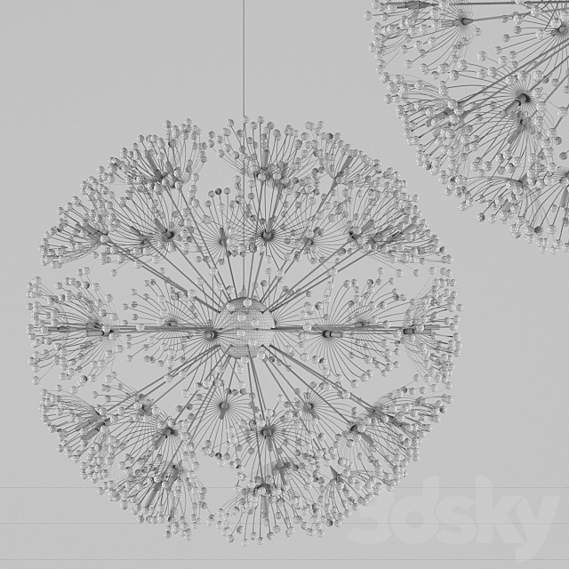 Norbic modern brief K9 crystal flower 3DSMax File - thumbnail 2