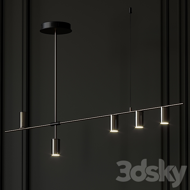 Nordic Light Luxury Long Chandelier 3DS Max Model - thumbnail 2