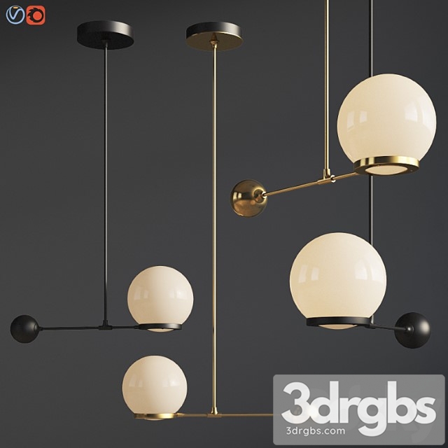 O & g contrapesso 8 inch globe led pendant 3dsmax Download - thumbnail 1