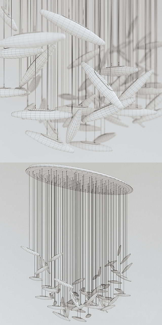 OCHRE MOONLIGHT MURMURATION 64 and 20 drops 3DSMax File - thumbnail 3