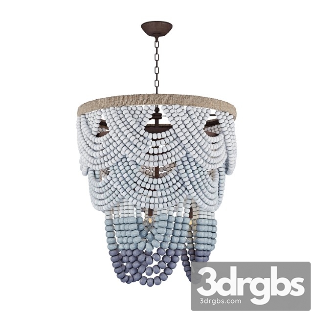 Ombre wood bead chandelier - thumbnail 1