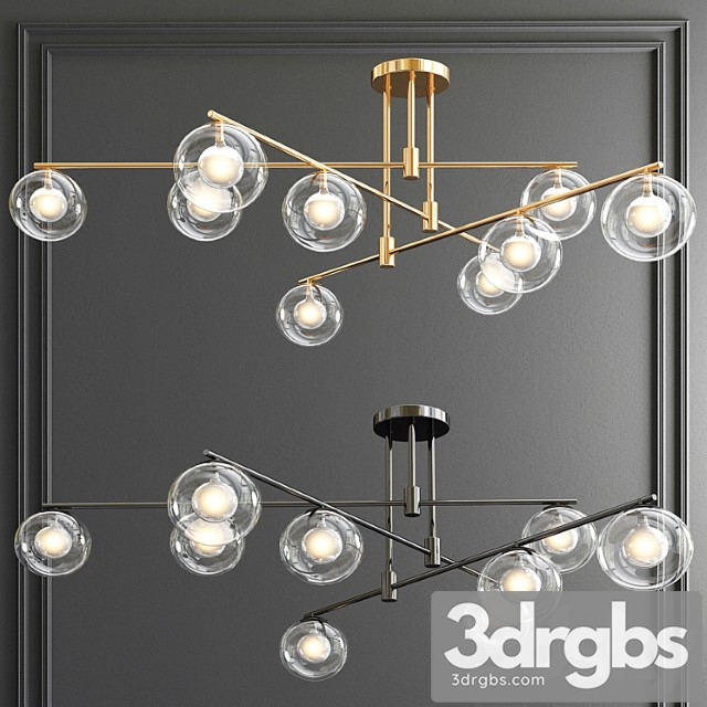 Orb glass shade chandelier - thumbnail 1