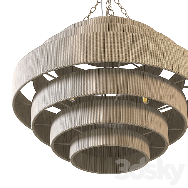 Palecek everly pendant natural light 3DS Max Model - thumbnail 2