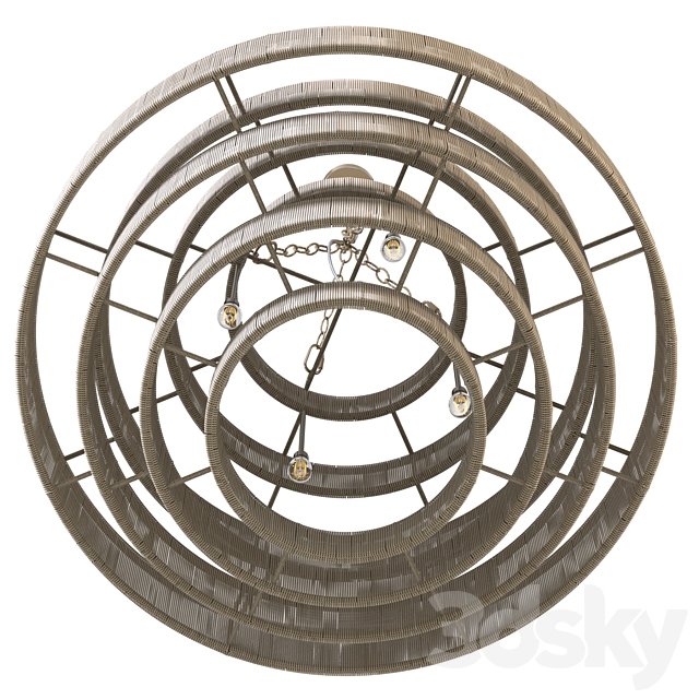 Palecek everly pendant natural light 3DS Max Model - thumbnail 4