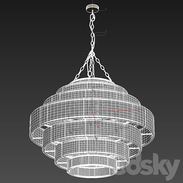 Palecek everly pendant natural light 3DS Max Model - thumbnail 6