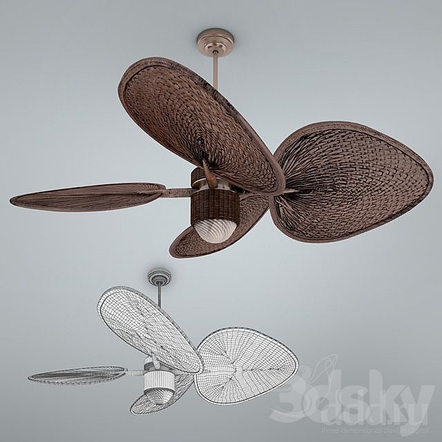 Palm Ceiling Fan 3DS Max Model - thumbnail 1