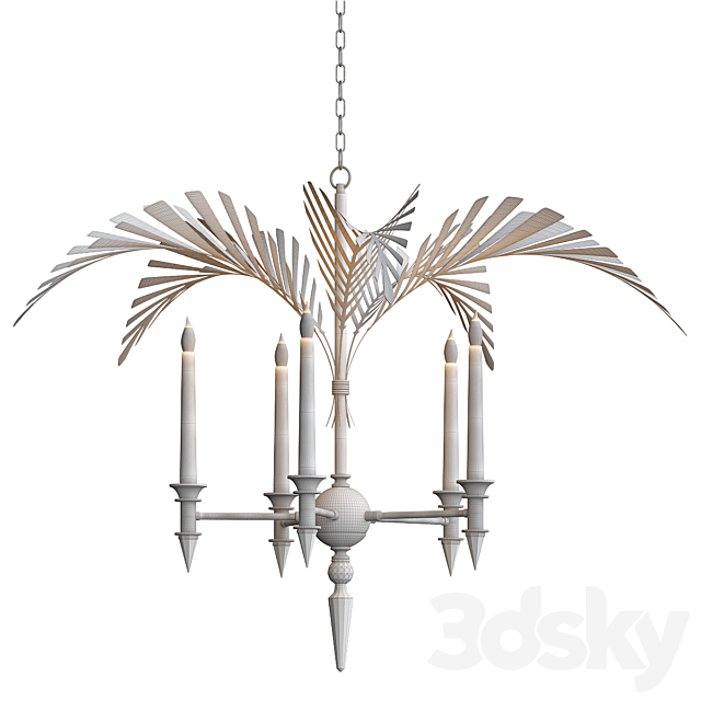 Palm Frond 5-Light Chandelier 3DS Max Model - thumbnail 3