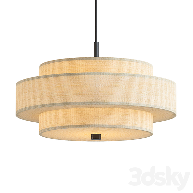 Paquette shaded drum chandelier 3DS Max Model - thumbnail 1