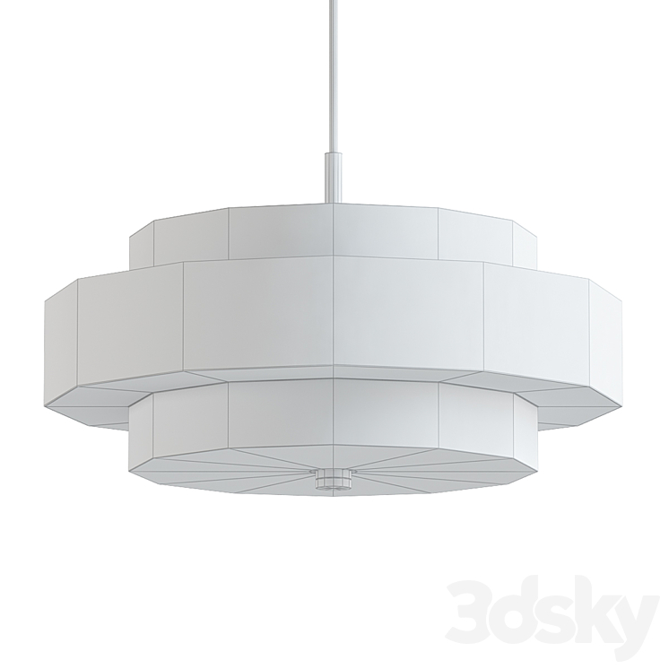 Paquette shaded drum chandelier 3DS Max Model - thumbnail 2