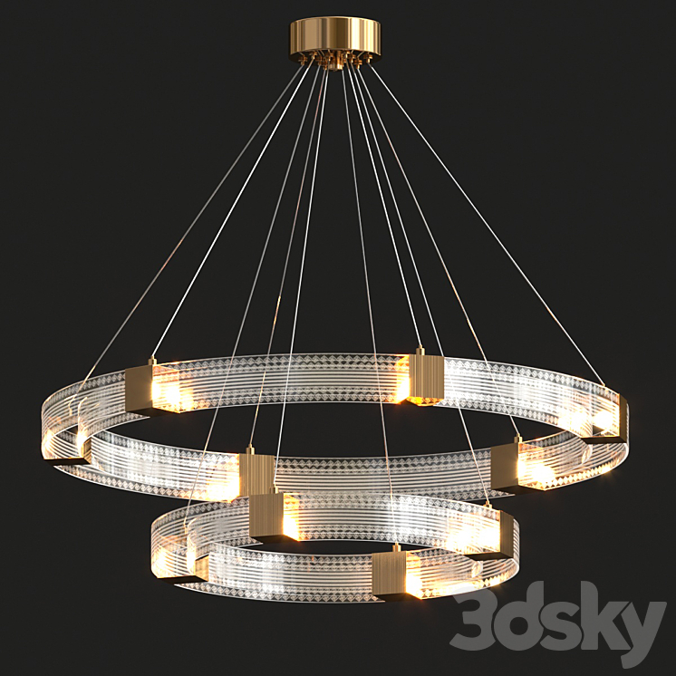 Parallel Ring Led Chandelier 3DS Max Model - thumbnail 3