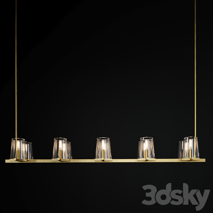 PAUILLAC LINEAR CHANDELIER 3DS Max Model - thumbnail 1