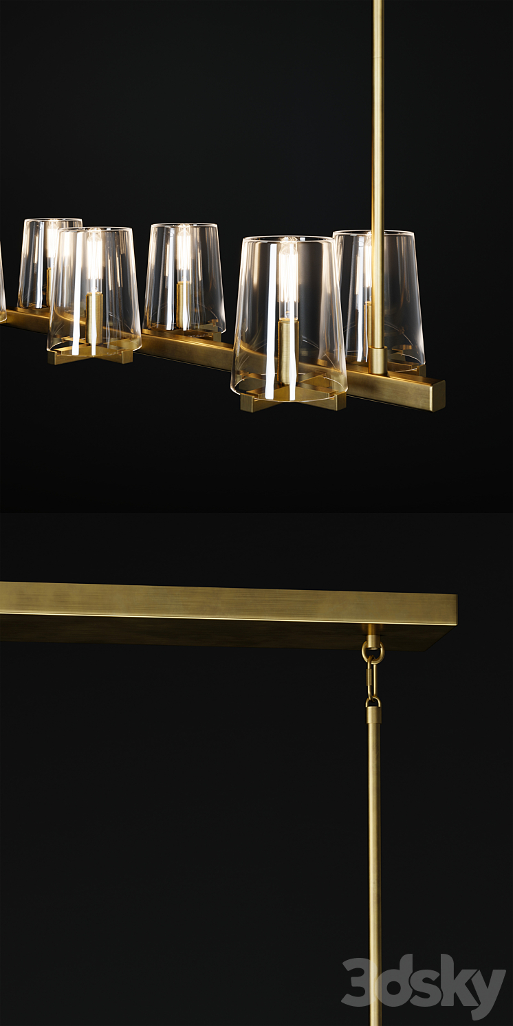 PAUILLAC LINEAR CHANDELIER 3DS Max Model - thumbnail 2