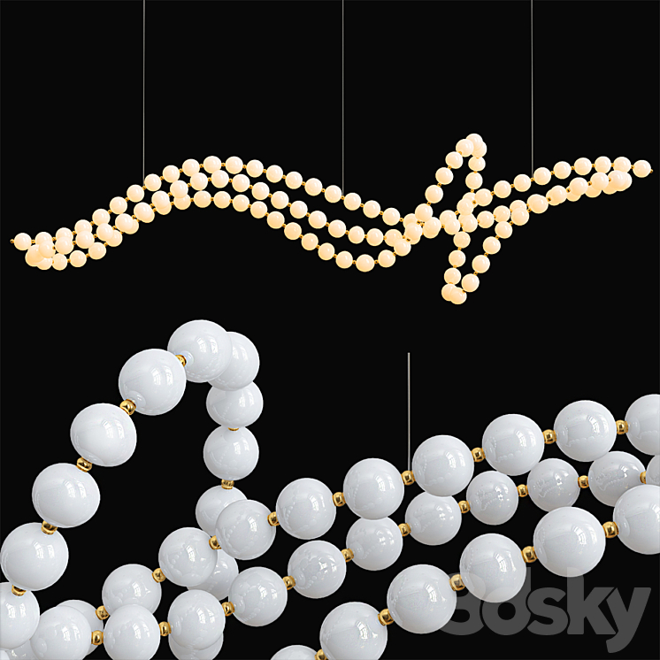 Pearl Necklace Chandelier 3DS Max Model - thumbnail 1