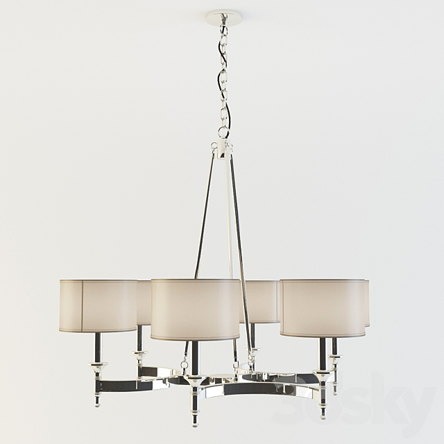 Pembroke 6-Light Chandelier in Polished Nickel 3DSMax File - thumbnail 1