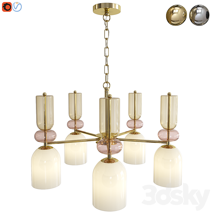 Pendant chandelier Lumion Gillian 5235\/5. 4589\/5 3DS Max Model - thumbnail 1