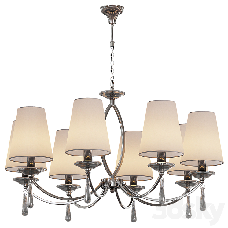 Pendant chandelier Valery with gray shades 3DS Max Model - thumbnail 3