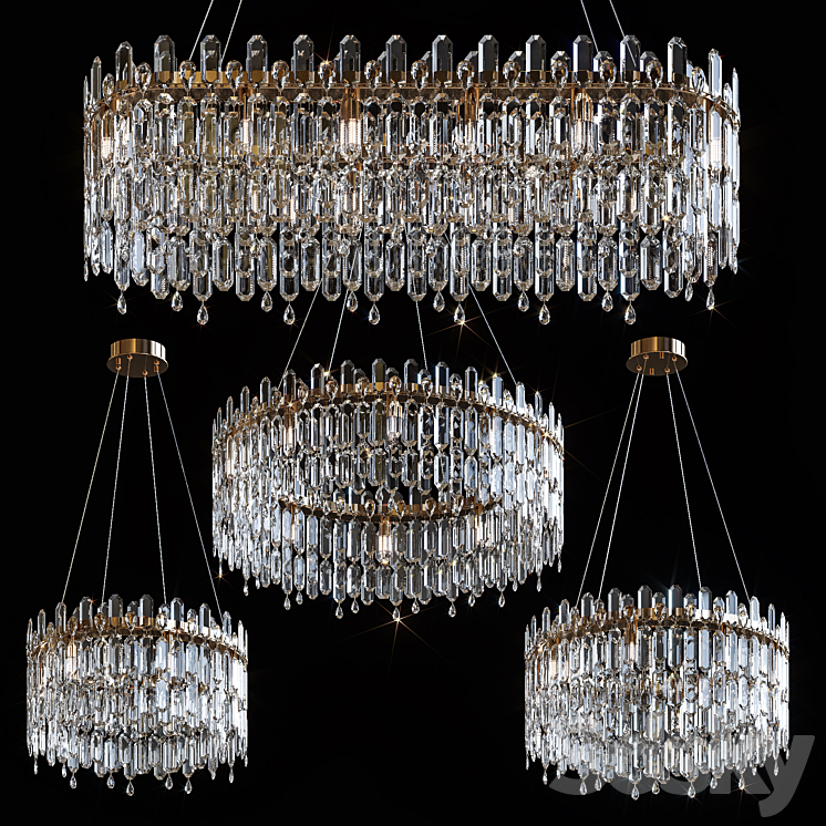 Pendant chandeliers JULIEN by Lampatron 3DS Max Model - thumbnail 1