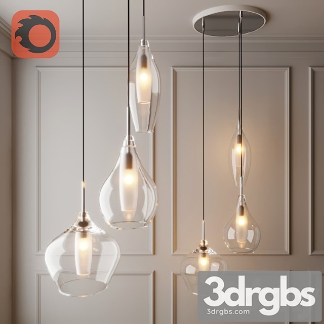 Pendant glass lamp 3dsmax Download - thumbnail 1