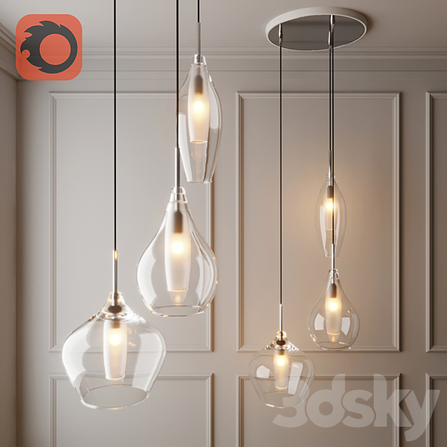 Pendant glass lamp 3DSMax File - thumbnail 1