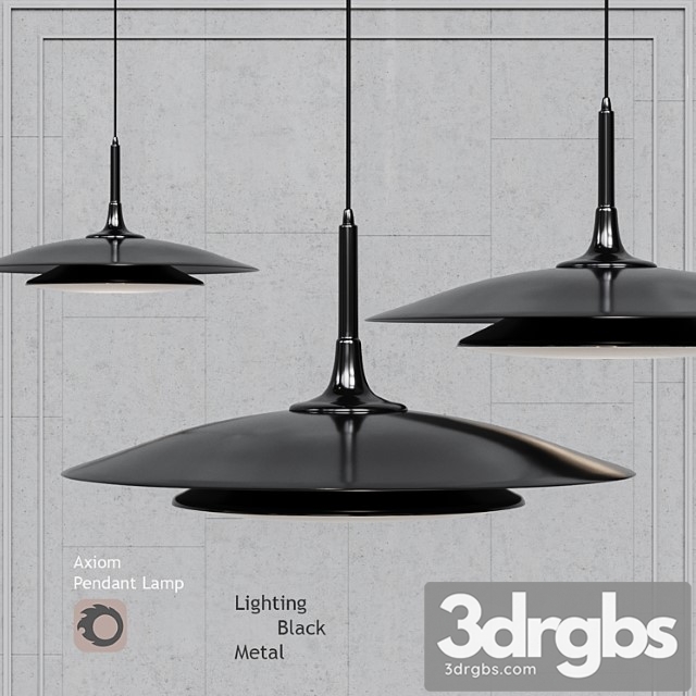 Pendant lamp axiom pendant black by robert abbey 3dsmax Download - thumbnail 1