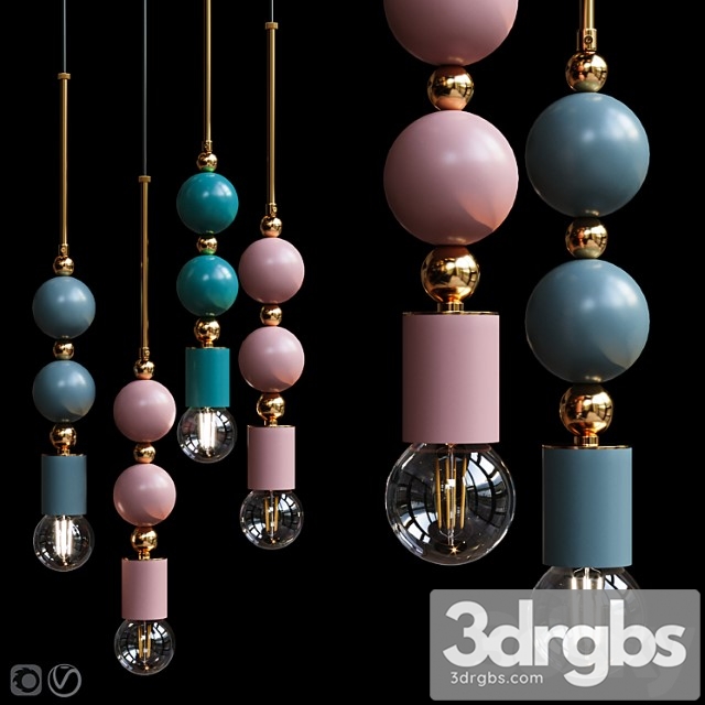 Pendant lamp beaded pendant lamp spheres 3dsmax Download - thumbnail 1