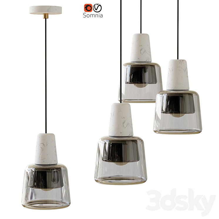 Pendant Lamp Corner Design Somnia 3DS Max Model - thumbnail 3