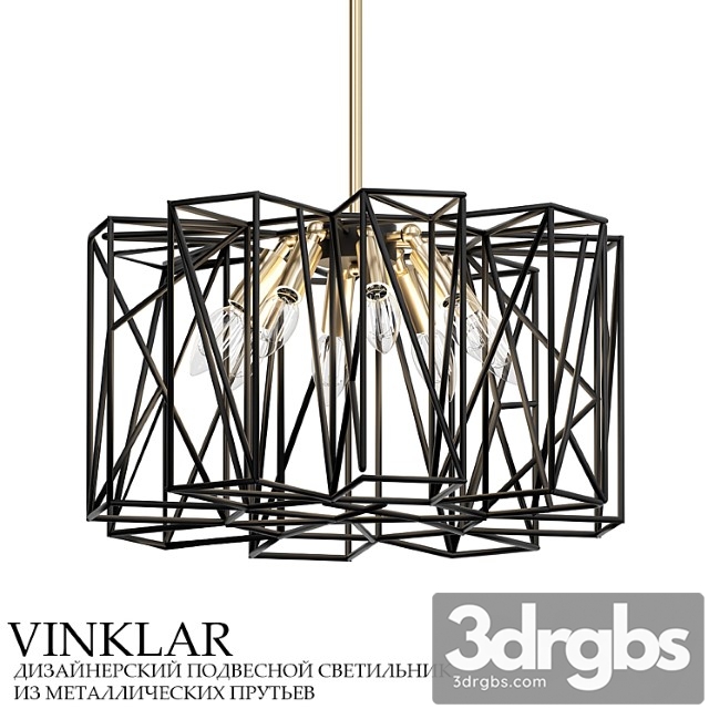 Pendant Lamp From Metal Bars 3dsmax Download - thumbnail 1