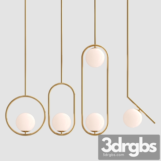 Pendant lamp hoop collection 3dsmax Download - thumbnail 1