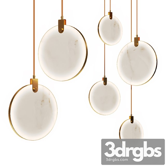 Pendant lamp in brass and marble 3dsmax Download - thumbnail 1