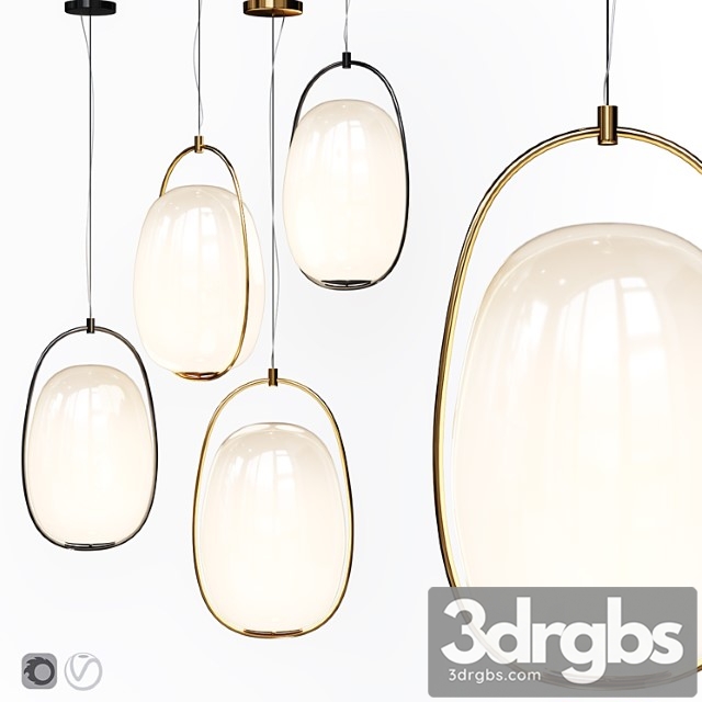 Pendant lamp lanna kundalini suspension lamp black and brass 3dsmax Download - thumbnail 1